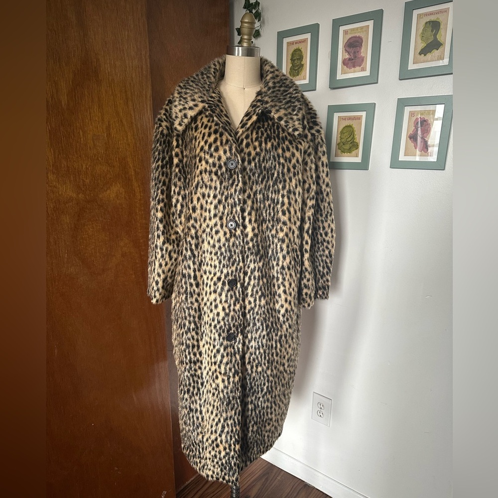 Nwt Target future collective leopard animal chetah winter faux fur coat M/L